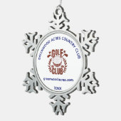 ゴルフクラブリーグロゴウェブサイト年 スノーフレークピューターオーナメント (右)