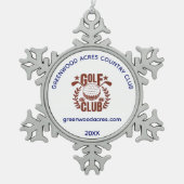 ゴルフクラブリーグロゴウェブサイト年 スノーフレークピューターオーナメント (正面)