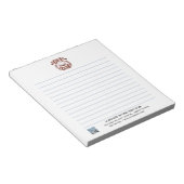 ゴルフクラブロゴとQRコードが並ぶ ノートパッド (アングル)