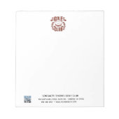 ゴルフクラブロゴとQRコードが無線 ノートパッド (正面)