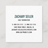 ゴルフクラブロゴ | Golf Proまたはインストラクター スクエア名刺 (裏面)