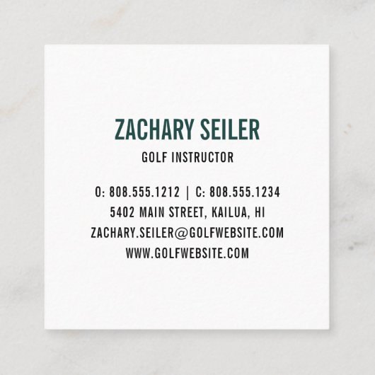 ゴルフクラブロゴ | Golf Proまたはインストラクター スクエア名刺