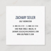 ゴルフクラブロゴ | Golf Proまたはインストラクター スクエア名刺 (裏面)