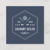 ゴルフクラブロゴ | Golf Proまたはインストラクター スクエア名刺 (正面)