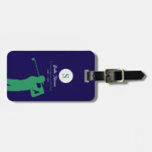 ゴルフクラブ付きグリーンゴルファーエレガント ラゲッジタグ (正面横)