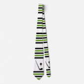 ゴルフクラブ及びボールブラック及びグリーンストライプボール ネクタイ (正面)