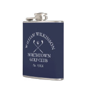ゴルフクラブ及び会員名ネイビーブルー フラスク (左)