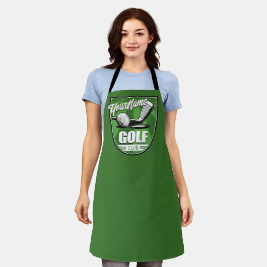 ゴルフクラブ名プロゴルファーパーソナライズされた選手 エプロン (着用した状態)