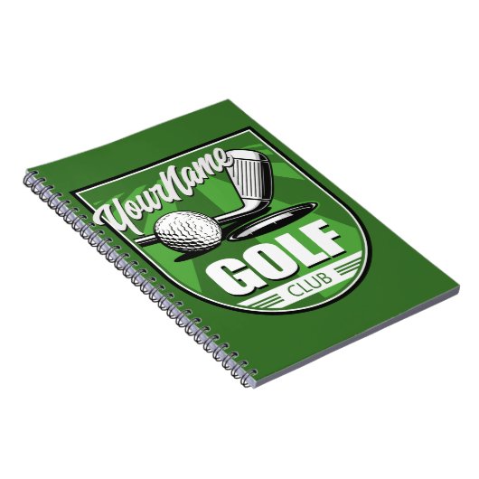 ゴルフクラブ名プロゴルファーパーソナライズされた選手 ノートブック (右側)
