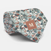 ゴルフクラブ水の色モノグラムの ネクタイ (ロール)