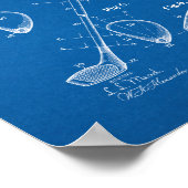 ゴルフクラブ特許 – 青写真 ポスター (角)