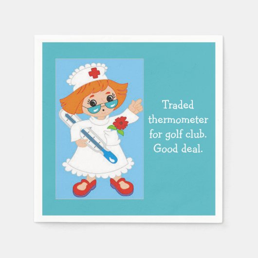 ゴルフクラブ用のトレード温度計 – 良い取引 スタンダードカクテルナプキン (正面)