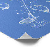 ゴルフクラブ1910パテントアート – 青写真 ポスター (角)