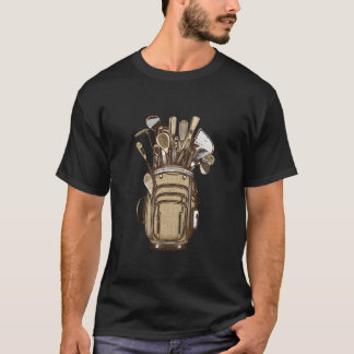 ゴルフクラブ ゴルフバッグ ゴルファー ゴルフ プレイヤー Tシャツ