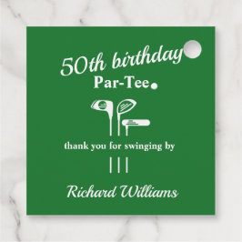 ゴルフクラブ パーティー グリーン 白 男性 50歳の誕生日 フェイバータグ
