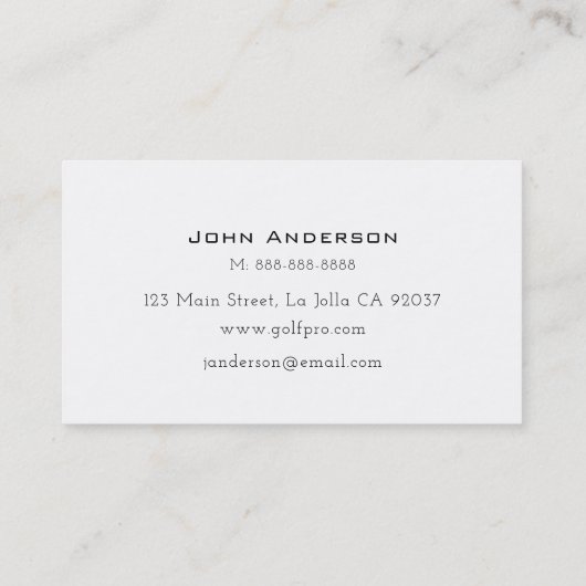 ゴルフクラブ&ボールゴルフインストラクター 名刺 (裏面)