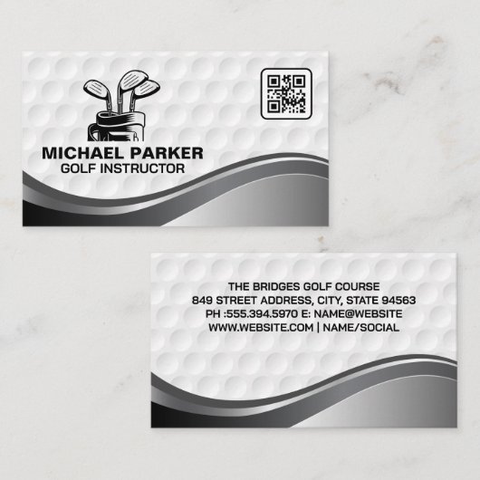 ゴルフクラブ | QRコード 名刺 (正面/裏面)