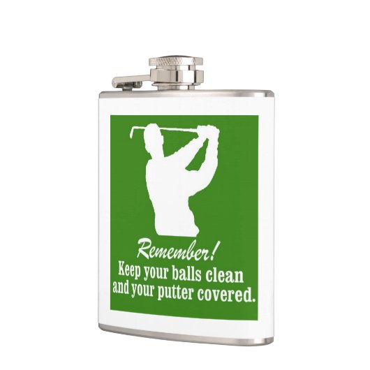 ゴルフクリスマスの球の運搬人のユーモアのゴルフをするゴルファー フラスク (左)