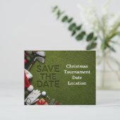 ゴルフクリスマスのSave the Date(結婚式招待状) ポストカード (スタンド正面)