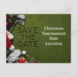 ゴルフクリスマスのSave the Date(結婚式招待状) ポストカード