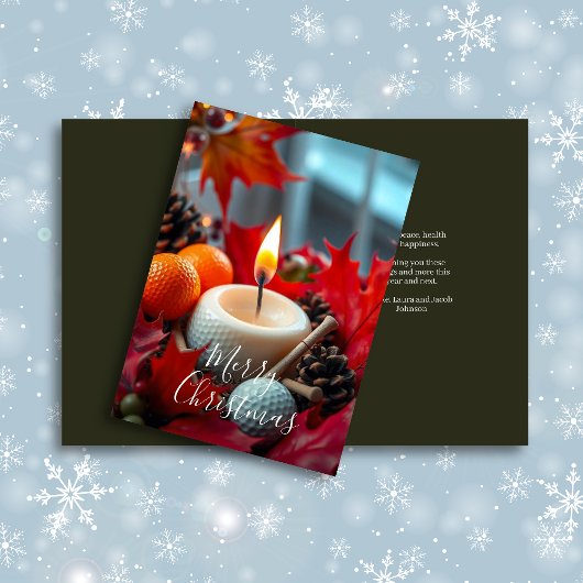 ゴルフクリスマスキャンドル・オリーブ シーズンカード