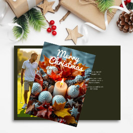 ゴルフクリスマスキャンドル・ファミリーフォトオリーブ シーズンカード