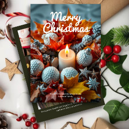 ゴルフクリスマスキャンドル・ファミリーフォトオリーブ シーズンカード