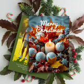 ゴルフクリスマスキャンドル・ファミリーフォトグリーン シーズンカード