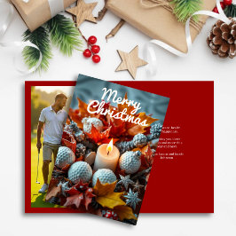 ゴルフクリスマスキャンドル・ファミリーフォトレッド シーズンカード