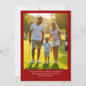 ゴルフクリスマスキャンドル・ファミリーフォトレッド シーズンカード (裏面)