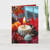 ゴルフクリスマスキャンドル・ファミリーフォトレッド シーズンカード (正面)