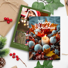 ゴルフクリスマスキャンドル・ 3フォトグリーン シーズンカード