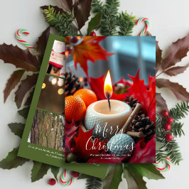 ゴルフクリスマスキャンドル・ 3フォトグリーン シーズンカード