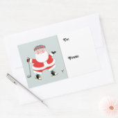 ゴルフクリスマスギフトタグ 長方形シール (封筒)