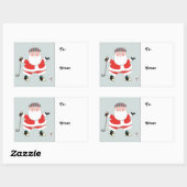 ゴルフクリスマスギフトタグ 長方形シール (シート)