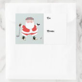 ゴルフクリスマスギフトタグ 長方形シール (バッグ)