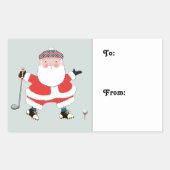 ゴルフクリスマスギフトタグ 長方形シール (正面)