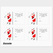 ゴルフクリスマスギフトタグ 長方形シール (シート)