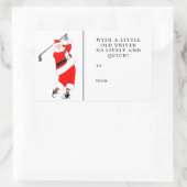 ゴルフクリスマスギフトタグ 長方形シール (バッグ)