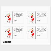 ゴルフクリスマスギフトラベル 長方形シール (シート)