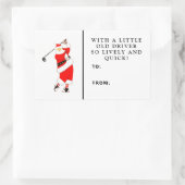 ゴルフクリスマスギフトラベル 長方形シール (バッグ)