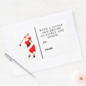 ゴルフクリスマスギフトラベル 長方形シール (封筒)