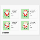 ゴルフクリスマスギフトラベル 長方形シール (シート)