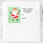 ゴルフクリスマスギフトラベル 長方形シール (バッグ)