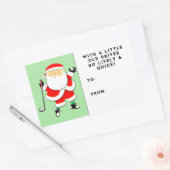 ゴルフクリスマスギフトラベル 長方形シール (封筒)