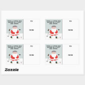 ゴルフクリスマスギフトラベル 長方形シール (シート)