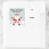 ゴルフクリスマスギフトラベル 長方形シール (バッグ)