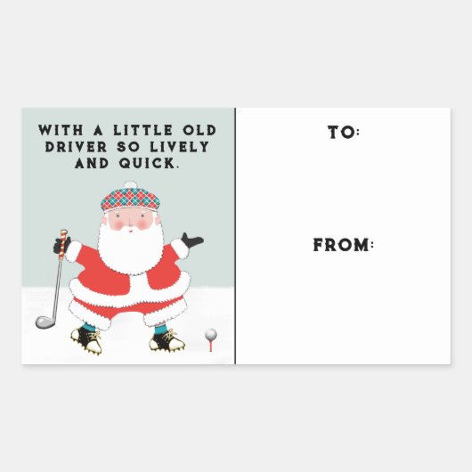 ゴルフクリスマスギフトラベル 長方形シール (正面)