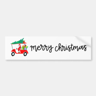 ゴルフクリスマスゴルファーSanta おもしろい Claus バンパーステッカー