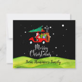 ゴルフクリスマスサンタクロース乗用ゴルフカートのゴルファー (正面)